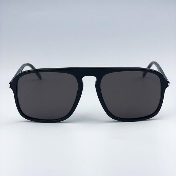 NEW Saint Laurent SL590 001 Black Aviator Unisex Sunglasses - Picture 3 of 12